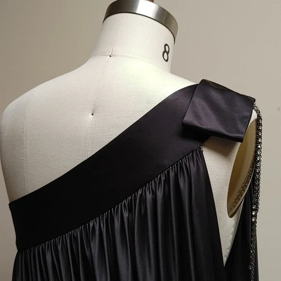 Robert Rodriguez Black One Shoulder Dress M - Picture 7 of 16